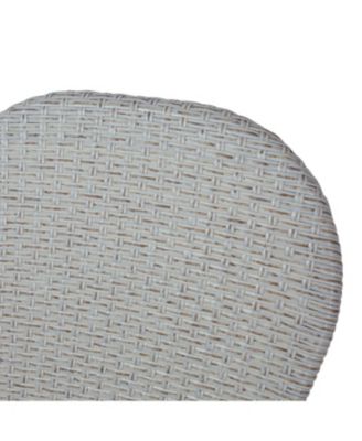 Outdoor Aluminum Armless French Bistro Set, 3-Piece, Gray and Bamboo Finish