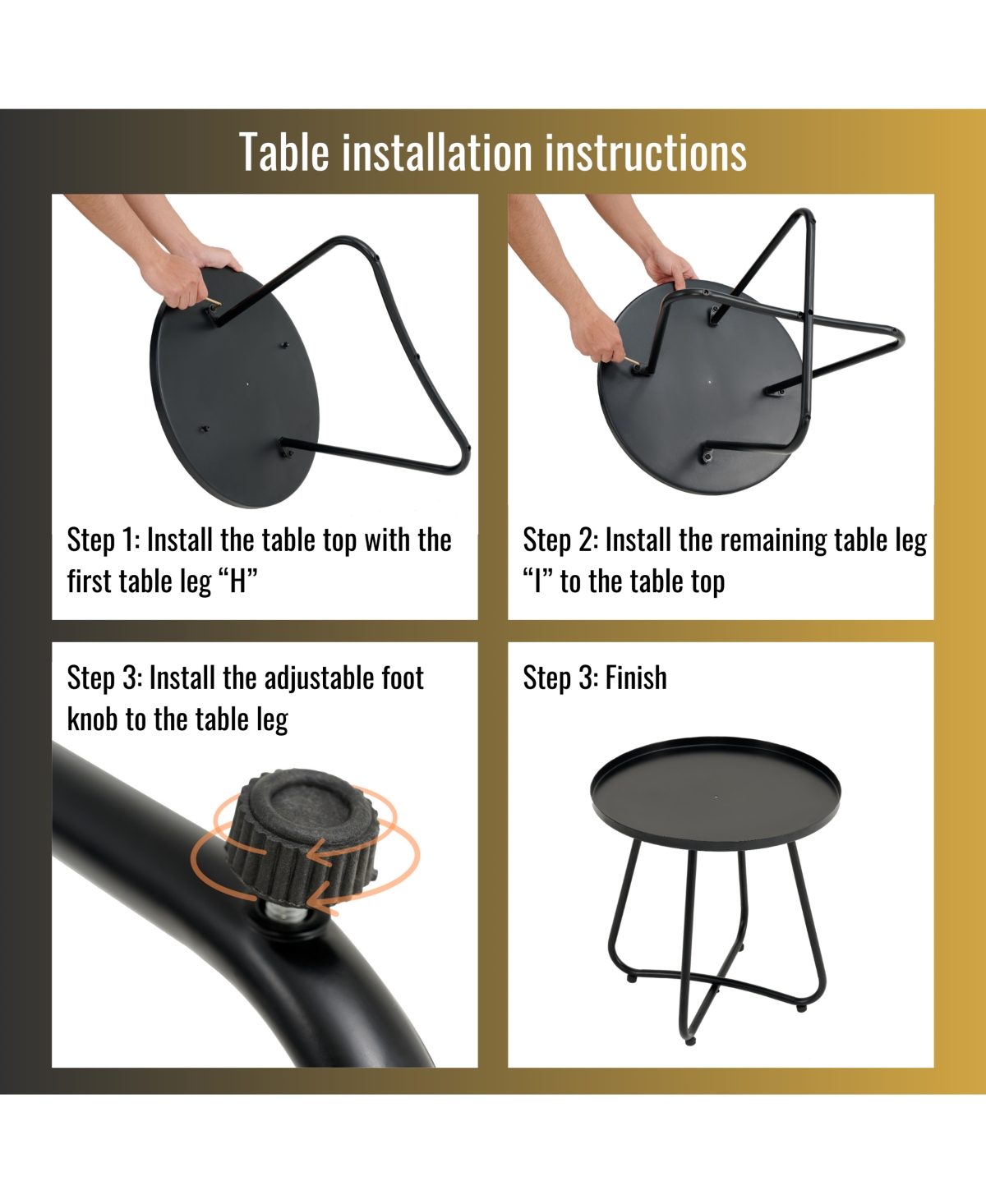 Patio Furniture Set 3 Piece Mixture Pattern Pe Rattan Steel Frame And Modern Round Table