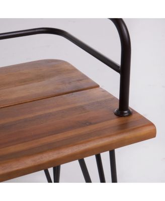 Zion Industrial Wood And Metal Bench Chair