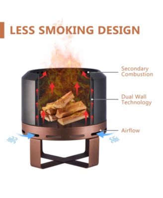 Outdoor Smokeless Fire Pit Stove 24'' for Camping Bonfire, Wood Burning Fire Place Firepit with Stand for Patio Backyard Outside