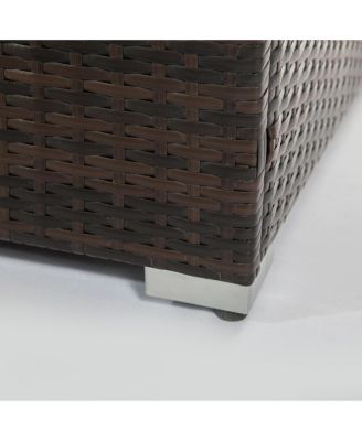 Square Wicker 20 in. Fire Pit Table with Extension