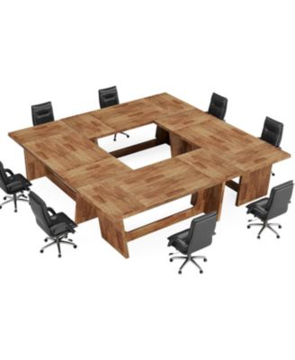 6FT Conference Table Set of 4, Rectangular Seminar Table for Meeting Room, Solid Executive Business Furniture Boardroom Desk