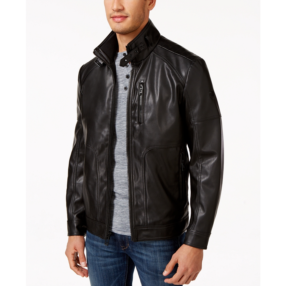 Calvin Klein Mens Faux Leather Jacket   Coats & Jackets   Men