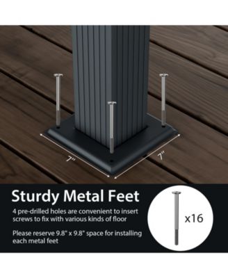 10 x 12 Feet Outdoor Aluminum Retractable Pergola Canopy Shelter Grape Trellis-Gray