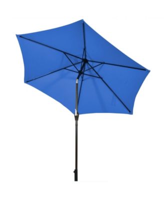 9 ft Outdoor Market Patio Table Umbrella Push Button Tilt Crank Lift-Blue