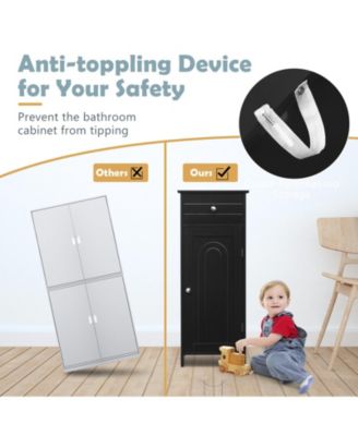 Storage Free-Standing Floor Cabinet with Drawer and Shelf