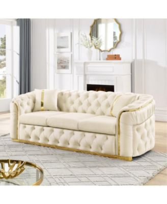 90 Inches Velvet Tufted Chesterfield Sofa