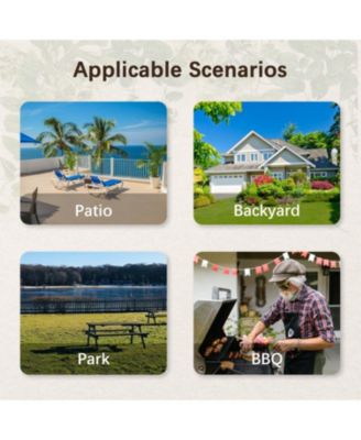 Streamdale 8-Person Brown Picnic Table with Benches