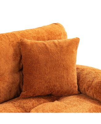 Streamdale Orange Chenille Sectional Sofa Sleeper