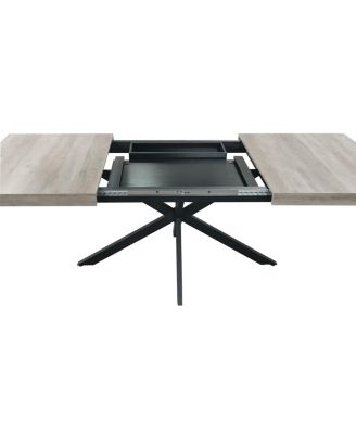 Streamdale Grey Dining Set Retro Table & 4 Metal Chairs