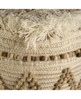 Cotton Blend Ottoman for Living Room Bedroom or Lounge Area Seating