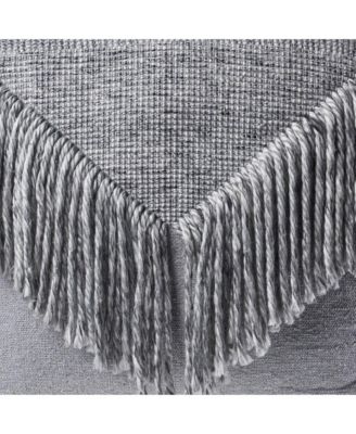 18" Grey Wool Ottoman