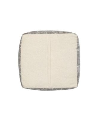 18" Grey Polyester Blend Ottoman