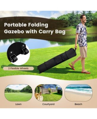 13 x 13 Feet Pop-up Instant Canopy Tent with Mesh Sidewall-Coffee