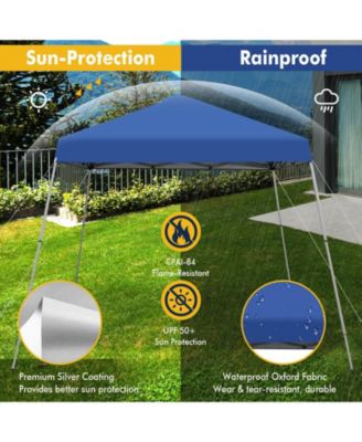 10 x 10 Feet Outdoor Instant Pop-up Canopy with Carrying Bag-Blue