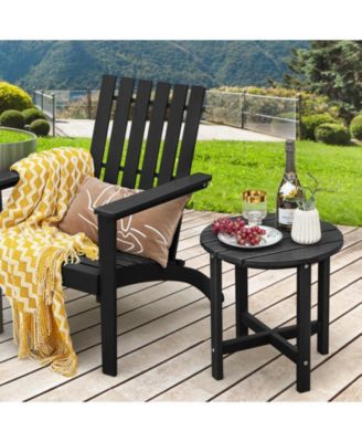 Set of 2 18 Inch Round Weather-Resistant Adirondack Side Tables