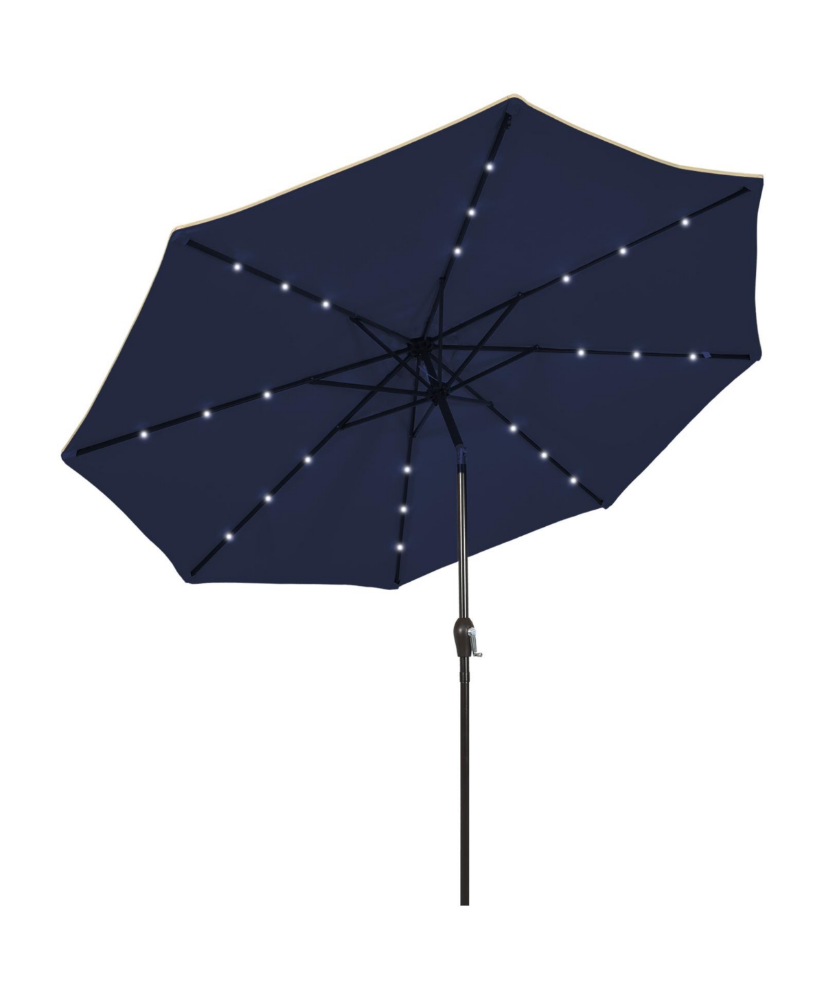9 Feet Solar Led Lighted Patio Market Umbrella with Tilt Adjustment without Base - Blue