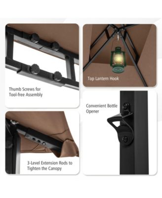 8 x 5 Feet Outdoor Grill Gazebo with 2 Side Shelves and 10 Hooks