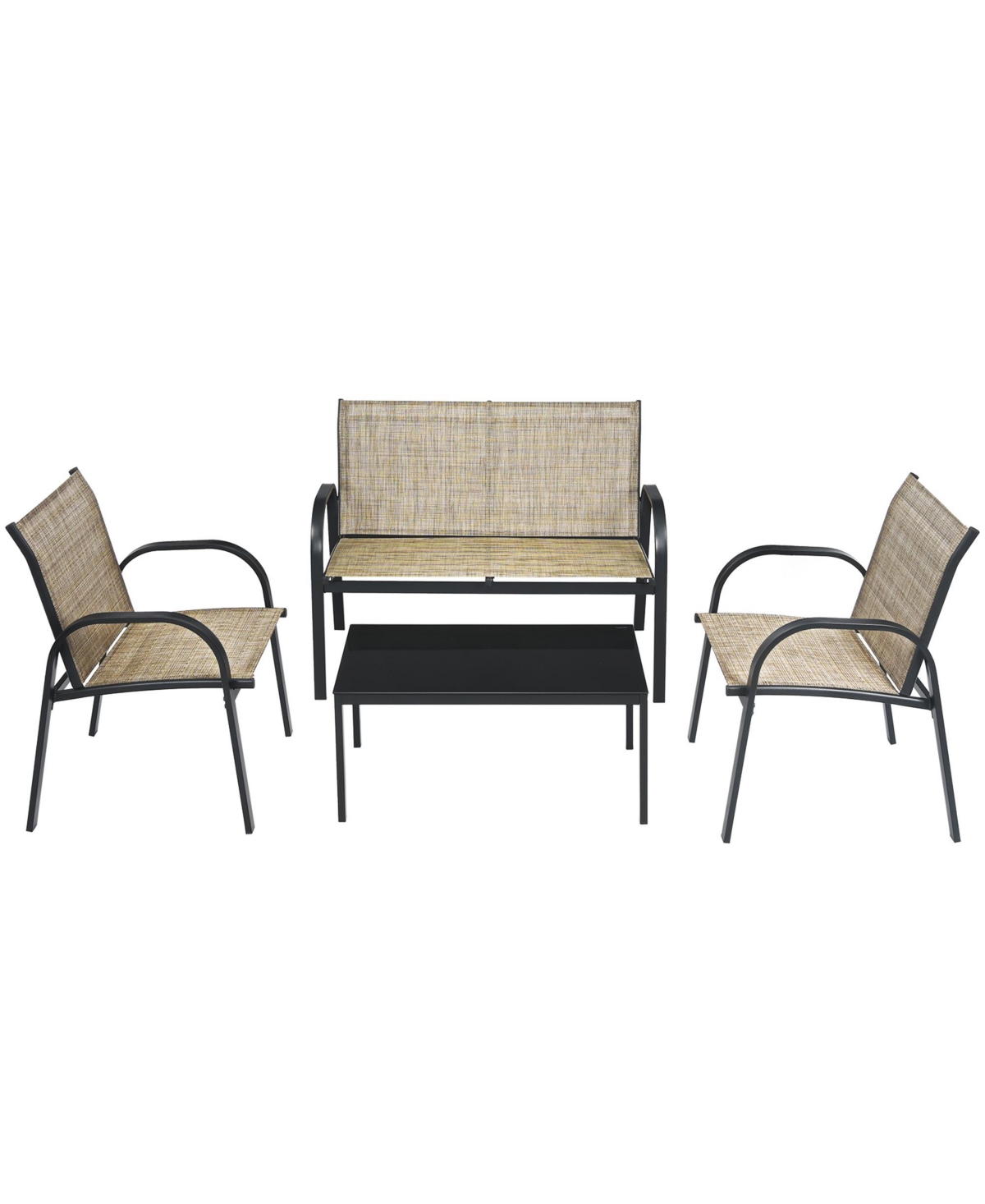 4PCS Patio Con - Brown