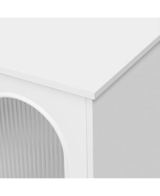 Streamdale Modern 78.7" TV Stand with 2 Drawers and 2 Glass-Door Cabinets