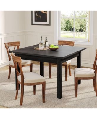 Square Dining Table for 2–4, Modern Wood Table with Thick Top & Legs – Compact Design for Small Kitchens & Dining Rooms (Table Only).