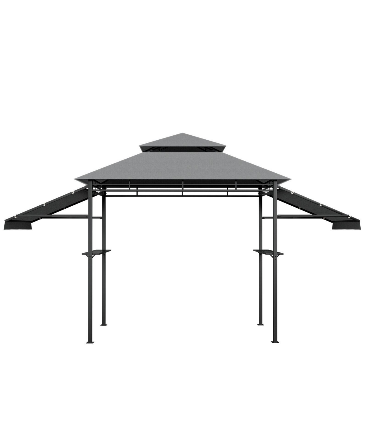 13.5 x 4 Feet Patio Bbq Grill Gazebo Canopy with Dual Side Awnings