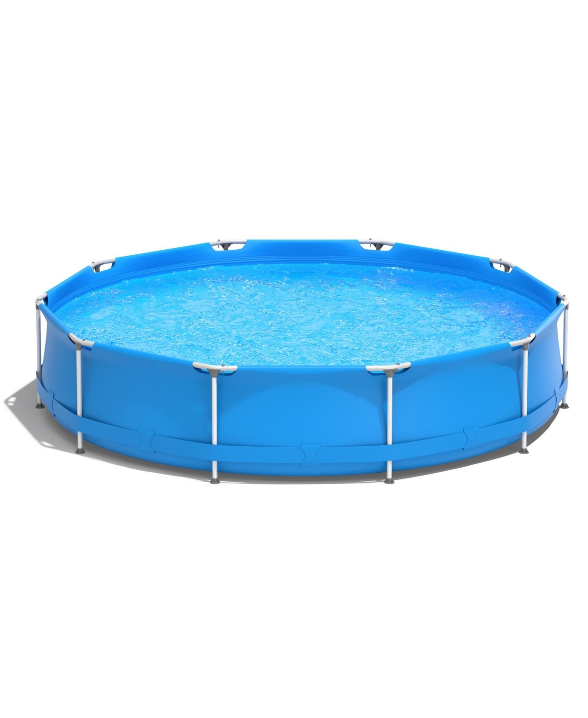 Round Above Ground Swimming Pool With Pool Cover - Blue