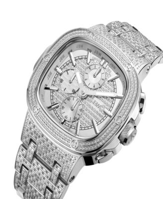 Men's Heist Platinum Series Diamond Silver-Tone Stainless Steel Watch, 47.5mm