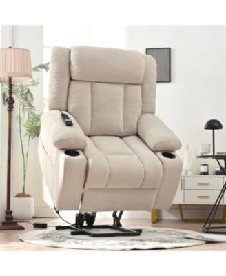 Power Lift Recliner Chair, Fabric, Light Gray
