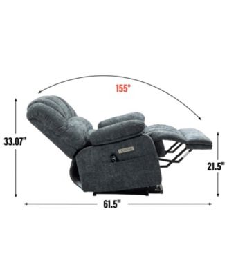 23" Beige Chenille Power Lift Recliner w/ Massage & Heat