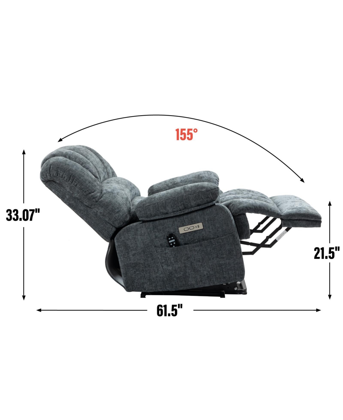 Streamdale Furniture 23" Beige Chenille Power Lift Recliner w/ Massage & Heat