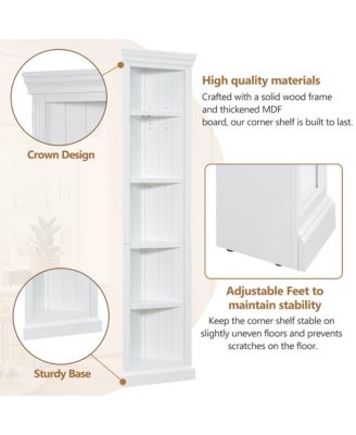 Streamdale Tall Bookshelf Suite with LED Lighting, Corner Shelves, and Drawers