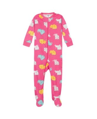Baby Girls 2-Pack Snug Fit Footed Cotton Pajamas, Love, 0-3 Months