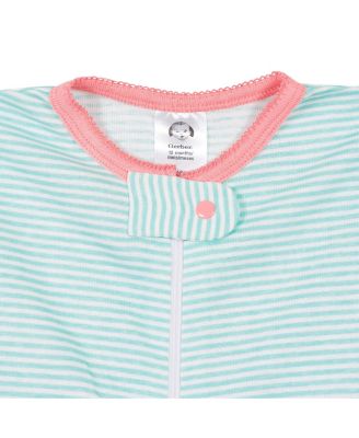 Baby Girls 2-Pack Snug Fit Footed Cotton Pajamas, Love, 0-3 Months