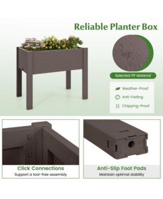 53L Raised Bed Grow Box Self-Watering Water Level Monitor Planter Box Stand