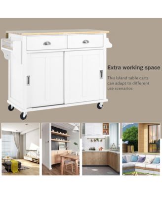 Drop-Leaf Countertop Kitchen Cart