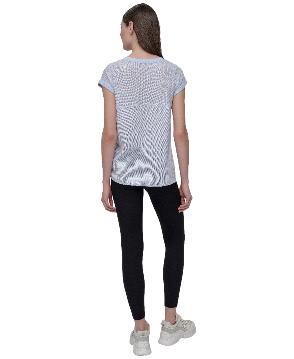 Dkny Women's Mini Slub Waffle Short Sleeve Top In Blue