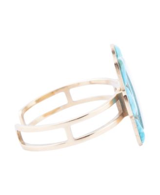 Scenic Sedona Blue Turquoise and Golden Cuff Bracelet
