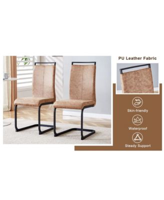 Wood Coffee Table Set with 4 Brown Chairs