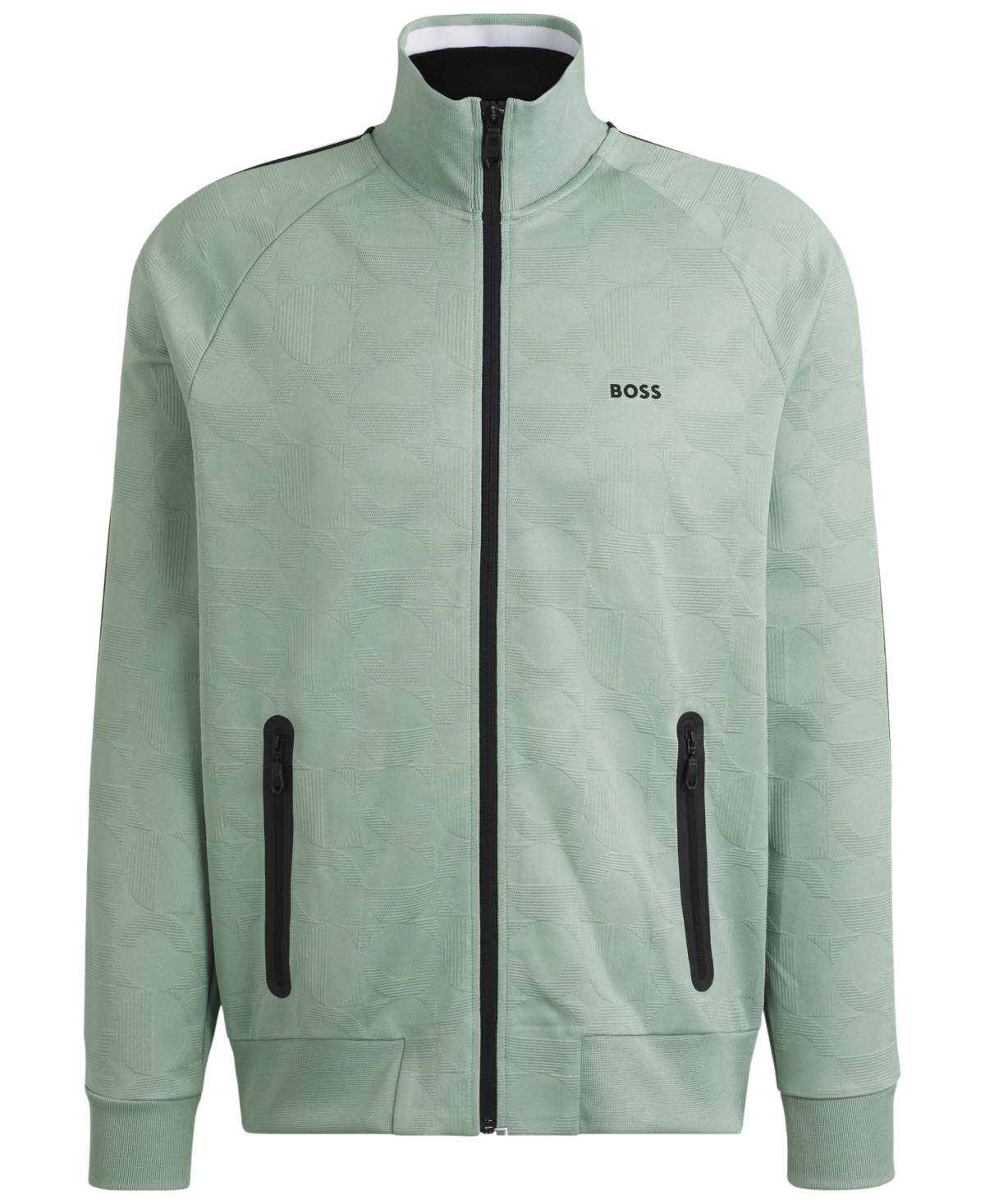 Shop Hugo Boss Boss By  Men's Circle-jacquard Zip-up Sweatshirt