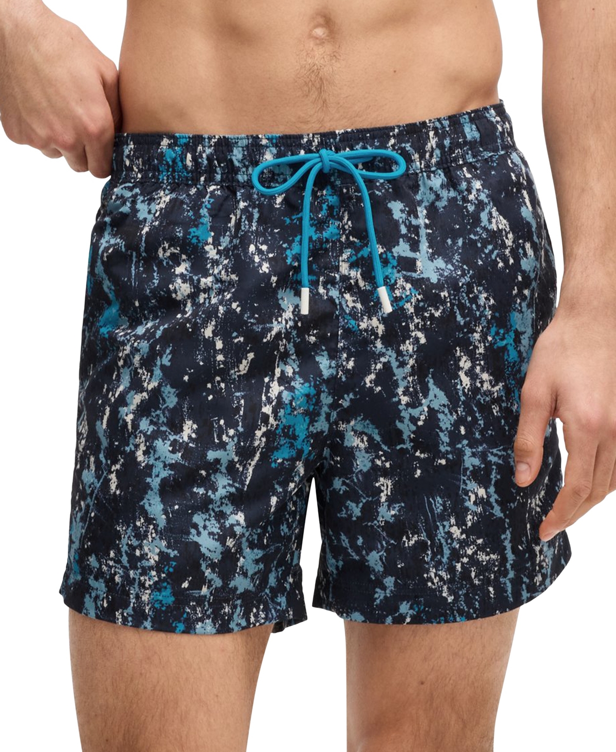 Boss by Hugo Boss Men's Printed Swimsuit - Aqua