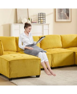 U-Shaped Modular Sectional Sofa with Reversible Chaise