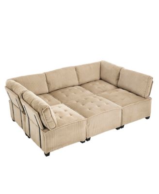 U-Shaped Modular Sectional Sofa with Reversible Chaise