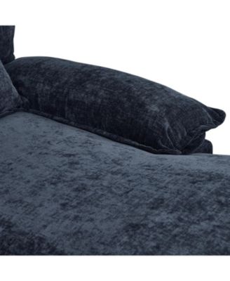 BLUE Chenille fabric with double lounge chair combination sofa