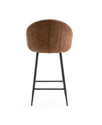 Modern Counter Height Bar Stools (26.5") with Cushioned Upholstery and Durable Metal Legs