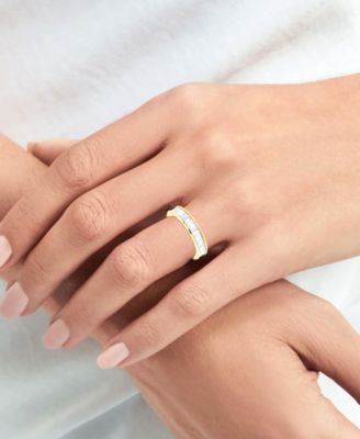 Lab Grown Diamond Baguette Band (1 ct. t.w.) in Sterling Silver or 14k Gold-Plated Sterling Silver