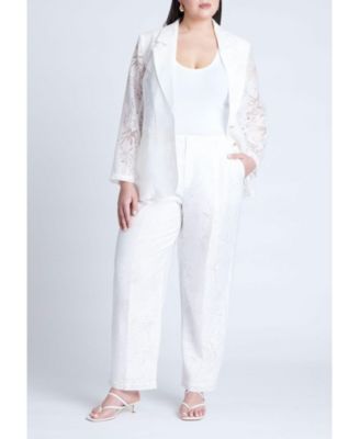 Women's Plus Size Burnout Blazer