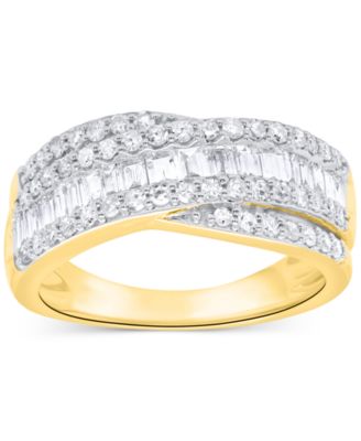 Lab-Grown Diamond Crisscross Band (1 ct. t.w.) in Sterling Silver or 14k Gold-Plated Sterling Silver