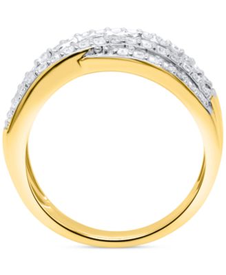 Lab-Grown Diamond Crisscross Band (1 ct. t.w.) in Sterling Silver or 14k Gold-Plated Sterling Silver