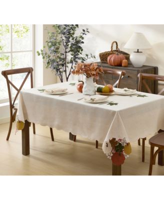 Elrene - Fall Feels Cutwork Fabric Tablecloth, 60" x 84"